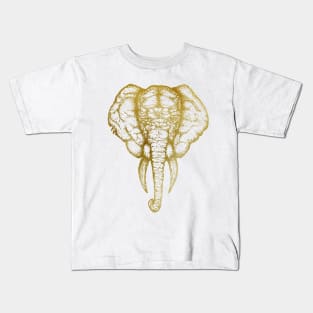 Elephant white gold Kids T-Shirt